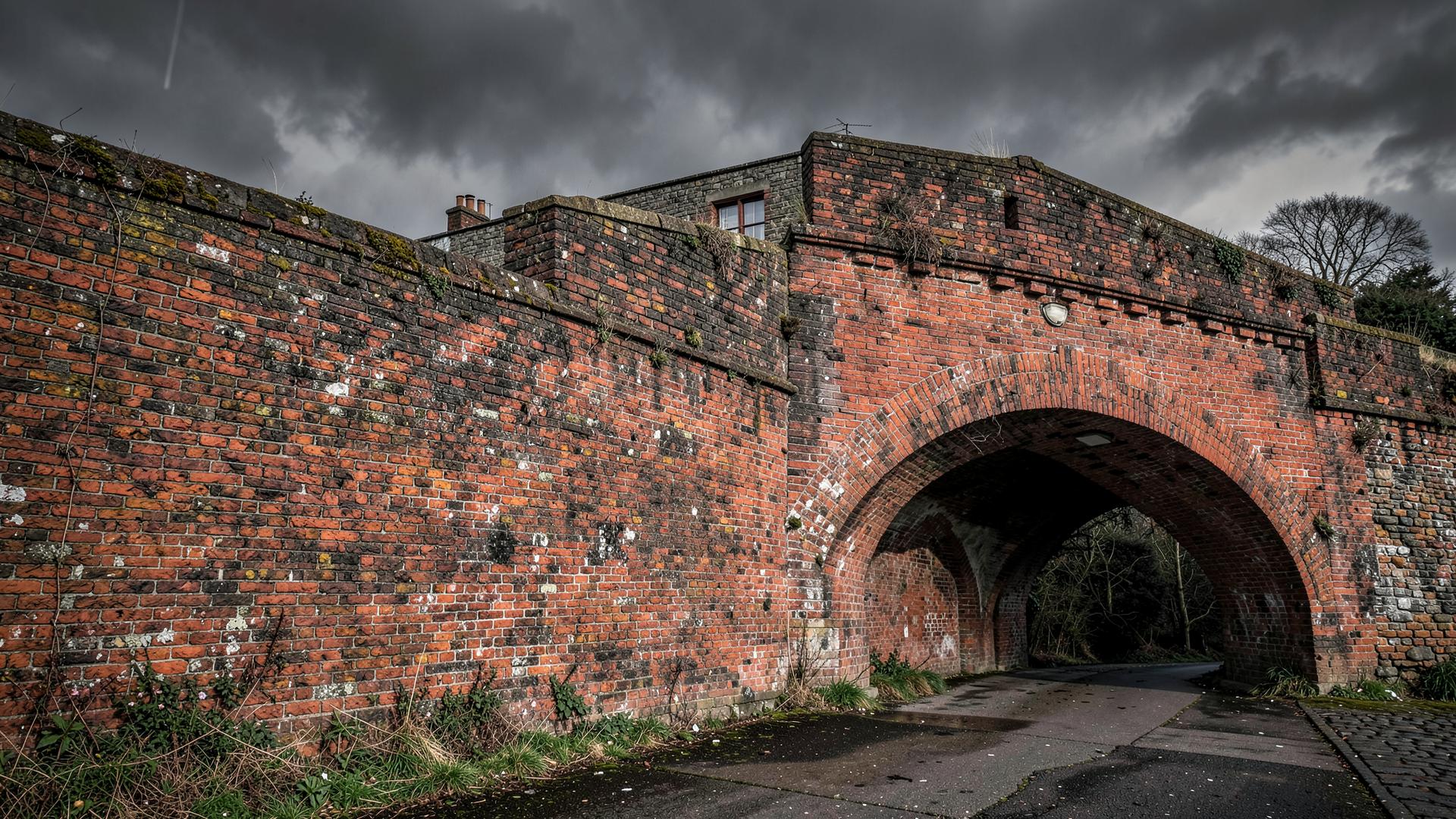 Brick arch showing traditional brickwork construction